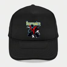 NC Logo Hat-This Black Trucker Cap Features An Embroidered Logo Of Nightcrawler From  Comics, Showcasing His Iconic Blue And Red Costume With White Claws. - màu đen - Xem 1