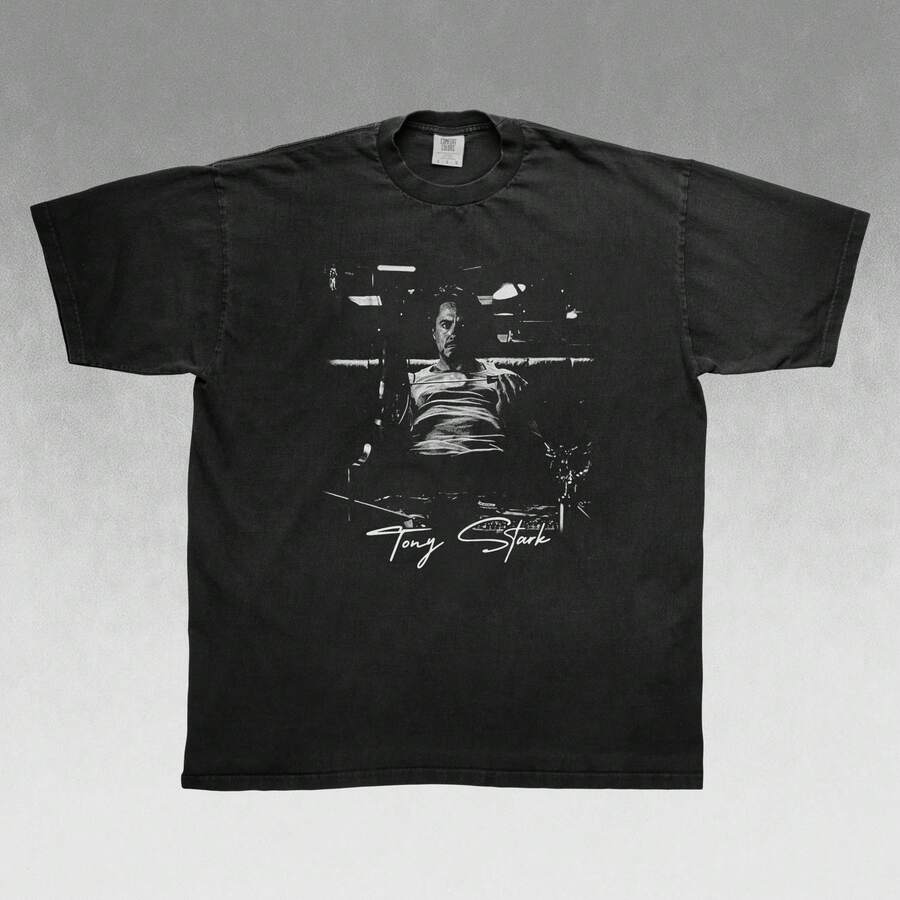 IronManMarvel T-Shirt Tony Stark Shirt Comic Book Character Shirt - Black - View 1