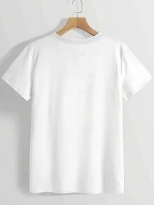 A Women's Short-Sleeved Black T-Shirt With A Vibrant Green Design, Embodying American Streetwear. It's Stylish, Casual, Versatile, And Made From A Comfortable, Breathable Fabric. - 黑色 - 查看 8