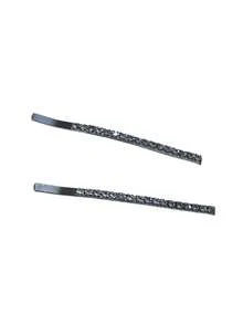 2pcs Fully Rhinestoned Sparkling Crystal Hair Clips, Suitable For Women To Wear On Beach, Music Festival, Party (Clips Are Bendable) - Silver - View 9