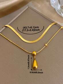 Luxury Vintage Golden Y-Shaped Necklace, Layered Chain With Openwork Circle & Compass Dial, Summer Beach Boho Mom Gift, Daily Party Birthday Valentine - Multicolor 2 - View 9