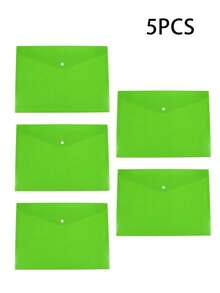 [Custom] 5pcs/Set Thick A4 Solid Color Polypropylene Document Folders With Snap Closure, Waterproof File Storage Bags For Storing Exam Papers, Archives Etc., Suitable For Students Back To School And Office Use, School File Folders - Multicolor - View 16