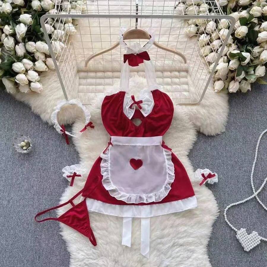 Vestido ajustado de Navidad para mujer, Vestido corto con lentejuelas y tirantes rojos, vestido de noche Sexy ajustado para fiesta y Club, minivestido erótico de conejito para Cosplay - QD131-Rojo - Ver 1