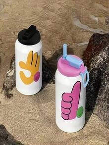 4PCS Reusable Soda Can Lids With Silicone Straws, Leak-Proof & Spill-Proof Beverage Can Covers,  Portable Drink Lids For Soda, Beer,  Perfect For Summer Outdoor Activities, Beach Trips, Pool Parties, Picnics (Color Random). - Multicolor - View 9