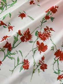 Vestido de mujer de longitud media sin mangas con cuello en V, estampado floral y efecto degradado - Multicolor - Ver 8