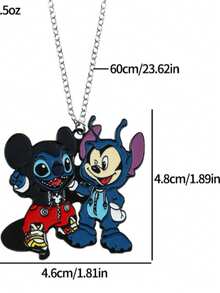 1 chiếc mặt dây chuyền hình chuột Minnie và Mickey rỗng đính đá lấp lánh, dây chuyền dài thời trang làm quà tặng cho bé gái, phụ kiện Disney. - Nhiều màu - Xem 4