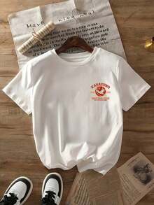 Women's Sets: Women's Volleyball T-Shirt With Front And Back Designs - Slim Fit, Short Sleeves, Polyester Fiber, Casual Summer Top, Crew Neck T-Shirt With Sporty Print, Summer Sets, Women's Vacation Sets, Women's Spring Sets, Summer Tops, St. Patrick's Day Set, Women's Easter Set, Women's T-Shirts - 白色 - 查看 4