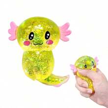 1/4pcs Glitter Sensory Squeeze Salamander Toy, Tabba Compression Fidget Salamander Toy, Salamander Squeeze Candy Stress Ball Toy, Adult & Kids Party Birthday Gift - Multicolor - View 12