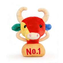 1pc Cute Bull Trophy Plush Doll, Funny Soft Cuddly Bull Trophy Plush Doll Pillow, Best Award Plush Doll, Cartoon Character Plush Doll, Graduation Gift, Inspirational Gift, Dorm Desk Decor, Back To School Gift, Mother's Day Gift - Multicolor - View 4