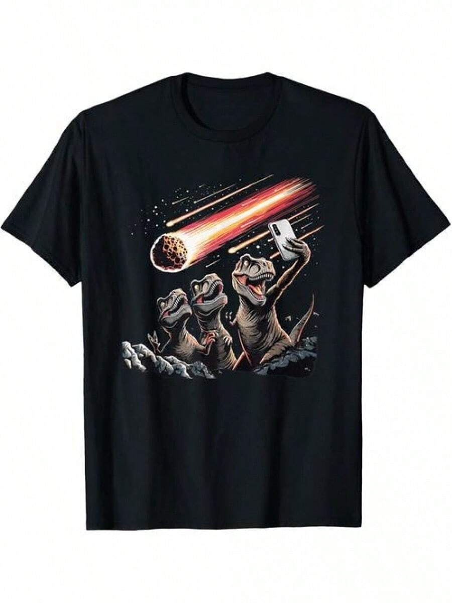 Camiseta de Manga Corta para Hombre 180G Algodón Negro, Casual para Todas las Estaciones, Lavable aáquina, Muy VersátilAbrir en una nueva pestaña. - Negro - Ver 1