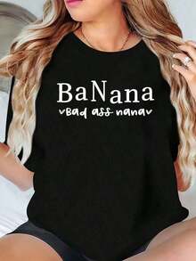 Loose1 camiseta Nana, Camiseta de Leopardo Nana, Camiseta para el Día de la Madre, Regalo para el Día de la Madre, Camiseta del Día de la Madre, Camiseta Nana Life, g 100% AlgodónBasic Crew - Negro - Ver 1