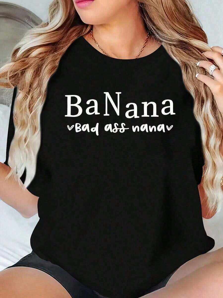 Loose1 camiseta Nana, Camiseta de Leopardo Nana, Camiseta para el Día de la Madre, Regalo para el Día de la Madre, Camiseta del Día de la Madre, Camiseta Nana Life, g 100% AlgodónBasic Crew - Negro - Ver 1