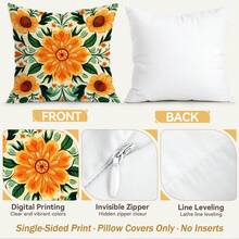 4pcs/Set Retro Pattern Printed Pillow Cover, Single-Sided Printing, Suitable For Living Room, Bedroom, Home Decor, All Seasons - Multicolor - View 4
