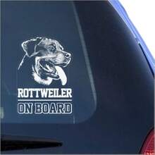 Rottweiler Clear Decal Sticker for Window, Rottie Dog Sign Art Print - Blanco - Ver 7