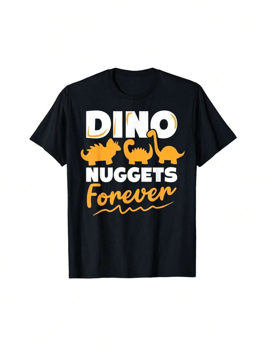 Men's T-shirts are made of 100% cotton,Chicken dino nuggets lover dino nuggets forever funny T-Shirt - nero - Visualizzare 1