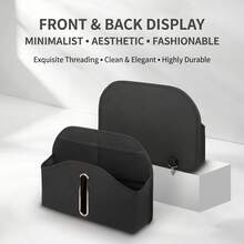 Car Seat Back Storage Organizer With Tissue Box, Universal Interior Storage - Black - View 6