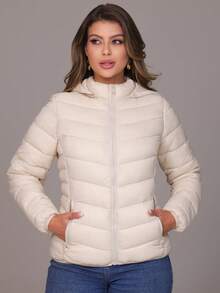 Women's Slim Fit Bobojaco Jacket With Removable Hood, Waterproof, Thermal, Sizes S To XL, Winter Jacket - Apricot - View 12