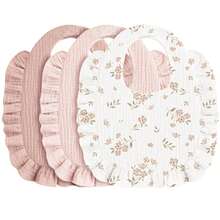 Cotton Baby Bibs, Soft Absorbent Ruffled Drool Bibs, Unisex For Baby Boys And Girls, Essential Gift - Multicolor - View 2