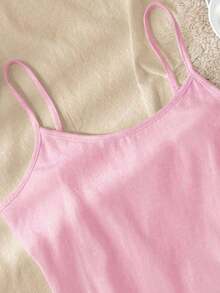 Camiseta de tirantes de algodón 95% versátil para mujer, azul claro, adecuada para el verano - Rosa - Ver 5