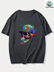 Camiseta casual para hombre de 180g 100% algodón - Negro - Ver 10