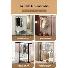 1pc Solid Color Thick Transparent Hanging Floor Clothes Rack Dust Cover, Suitable For Home Use Dustproof Bag Wardrobe Dust Cover Storage - View 5