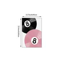 1 Pc Pink Disco Ball Wall Art Set Leopard Vinyl Record Lucky Ball Poster Prints Preppy Aesthetic Canvas Pictures For Girly Bedroom Living Room Dorm Decor Unframed - Multicolor - View 10