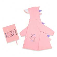 1pc Dinosaur Shaped Raincoat For Kids, Made Of Odorless EVA Material With Backpack Pocket, Transparent Large Brim For Preschool & Elementary School Students, Cute Design Essential Raingear - Pink - View 14