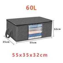 Bolsa de Almacenamiento de Ropa Plegable de 1/3/6 Piezas, Bolsa de Almacenamiento de Mantas de Gran Capacidad, Contenedores de Almacenamiento para Organizar la Ropa del Dormitorio en el Hogar - 1 unidad de 60 litros - Ver 13