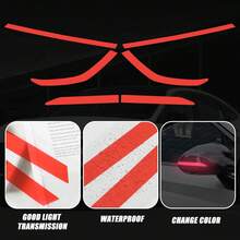 TOMALL 2 Pair Headlight Sidemarker Side Rear View Mirror Vinyl Films Smoke Tint Compatible With Hyundai Sonata 2020-2022 Transmission Amber Edges Delete Stickers Decorations (Red) - ColorG - View 3