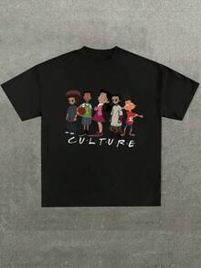 Camiseta versátil 2026Plus Size Men's,The Proud Family Cartoon Character "Culture" Graphic Tee,(1 Pcs )100% Cotton Casual Printed T-Shirt,Crew Neck Short Sleeve,220g Cotton T-Shirt,Camisetas para hombre, camisetas para mujer, estampados de anime, ropa imprescindible para apoyar el Mundial, camisetas gráficas para niños, adecuadas para el uso diario, camisetas para hombre, camisetas con temática de verano de 2026 - Negro - Ver 6
