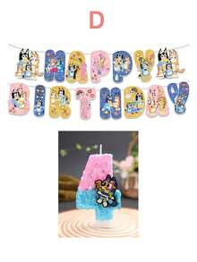 Velas con números de dos colores, azul y rosa, así como decoraciones temáticas como sets de banderines, recuerdos de fiesta, decoraciones y arreglos para fiestas de cumpleaños, decoraciones de velas para aniversario y velas decorativas para pasteles - Multicolor - Ver 16