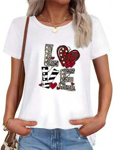 Camiseta de manga corta para mujer con estampado exquisito - Ropa de verano para mujer, estampado moderno, transpirable y cómoda, camiseta de cuello redondo para mujer, tela suave, uso diario en otoño y verano y para deportes al aire libre, ropa casual y elegante para mujer en verano. - Blanco - Ver 2