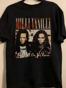 Camiseta Gráfica Retro de Milli Vanilli - Unisex Negra de Talla Grande con Arte del Álbum "You Know It's True" y Firmas Estilo Autógrafo - Regalo Nostálgico para Fanáticos de la Música de los 90 (Todas las Tallas Disponibles), Ropa Casual, Diseño Vintage, Impresión de Alta Calidad, Material Duradero, Merchandising de la Banda, Para Amantes del Anime - Negro - Ver 6