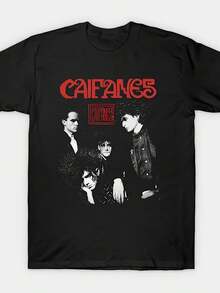 Camiseta de hombre, unisex, con el logo de la banda Kaifas y diseño geométrico de letras rojas, de corte universal, suave, un artículo de moda urbana casual imprescindible para todas las estaciones, versátil para todas las estaciones, asequible para el uso diario y un regalo de Navidad perfecto para fans y amigos, camiseta de mujer, local. - Negro - Ver 5