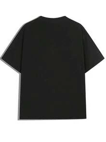 Ropa Curvy En Oferta Y  Camiseta Oversized Y2K Para Mujer - Blanca, Manga Corta, Con DiseñO De "MEXICO", Mariachi Y Cactus, Atuendo Casual De Verano Para Viajes, Para Uso Diario Y Fiestas De TemáTica Mexicana, Camisetas GráFicas Para Mujer, Camisetas Emo Para Mujer, Camisetas GráFicas Oversized Para Mujer, Camisetas Hip Hop Para Mujer, Camisetas Wild Soul Para Mujer, Camisetas Para Mujer, Camisetas Peculiares Para Mujer, Camisetas Para Mujer, Camisetas De Moda Para Mujer, Camisetas Para Dama, Camisetas Estampadas, Camisetas Novedosas Para Mujer, Camisetas Femeninas, Camisetas De Verano.Camisetas Para Mujer Y2K - Negro - Ver 2