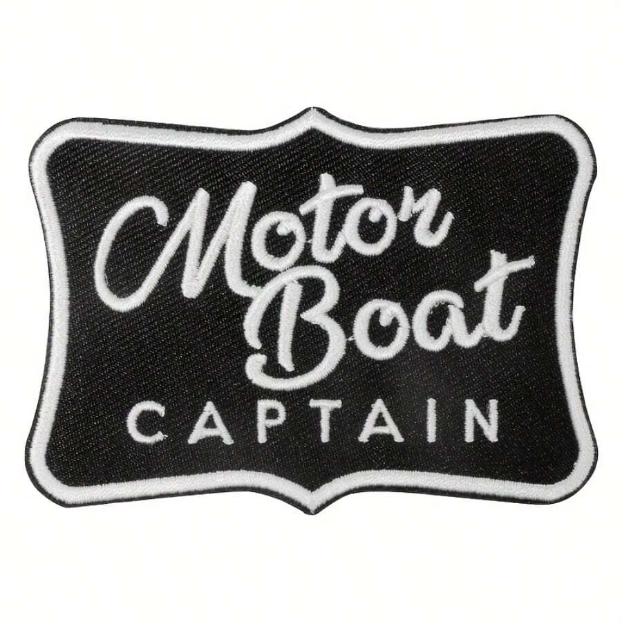 3 Embroidered Patch Featuring The Words'Motor Boat Captain ', Designed For Use On Clothing Or As A Accessory - Classic - View 1