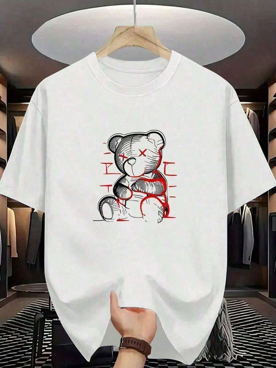 100% algodón puro, transpirable y agradable para la piel. Diseño clásico de cuello redondo, corte ajustado y adecuado para todo tipo de cuerpos. Estampado de moda con estilo minimalista y de alta calidad. Diseño unisex perfecto para conjuntos de pareja, ideal para el transporte diario, citas, ocio y ropa urbana - versátil y atemporal. - Blanco - Ver 1