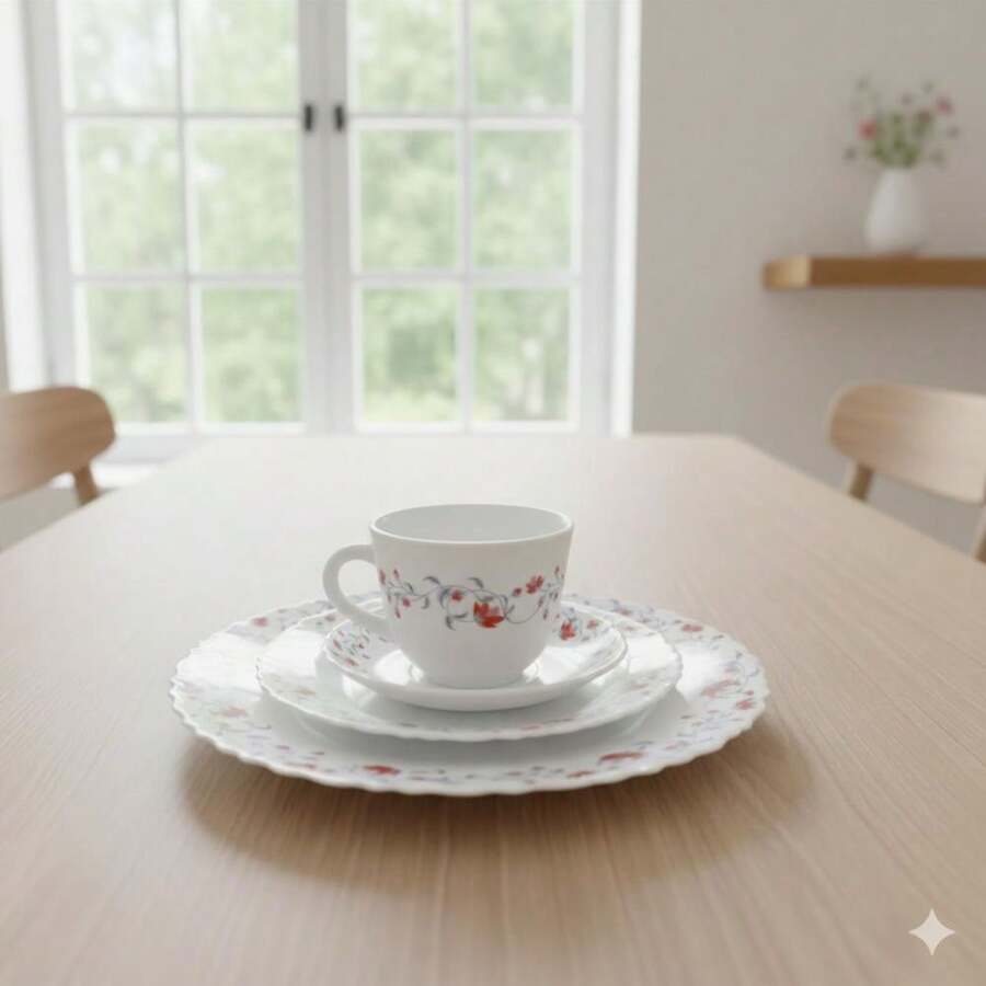 LecasaHome White Glass Dinnerware Set With 16 Pieces By Pentas - 白色 - 查看 1