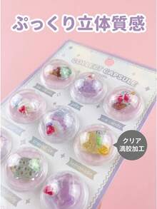 新款3D立体浮雕贴纸，适合儿童和女孩，防水泡泡糖卡通贴纸，宝石图案水晶贴纸 - 高光泽效果，浮雕宝石水晶动物贴纸，小图案贴纸，可爱装饰贴纸，色彩鲜艳，适合DIY手工制作 - 彩色 - 查看 4