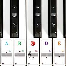 Colorful Piano Key Note Stickers For 88/61/54/49 Keys, Includes Staff, Note Names, Solfège Markings, Removable Piano Stickers For Beginners, Piano Keyboard Stickers, Piano Key Labels And Annotations - 1 Set - View 7
