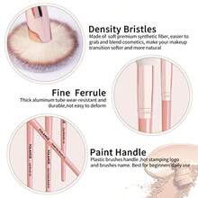 Kit de Brochas de Maquillaje Profesional 23 Piezas - Sintéticas de Alta Calidad - Set de Brochas para Maquillaje Rubor Sombras y Ojos - Facial Rosa - Naranja - Ver 4