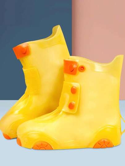 Cubiertas de botas de lluvia de dibujos animados para niños, diseño antideslizante y resistente al agua, cubiertas de zapatos impermeables y duraderas para estudiantes en días lluviosos, cubiertas de zapatos impermeables de estilo de dibujos animados unisex, cubiertas de zapatos protectoras antidesgaste y antideslizantes para exteriores, cubiertas de zapatos minimalistas de dibujos animados para niños, suela gruesa impermeable y antideslizante, cubiertas de zapatos especializadas para estudiantes en días lluviosos