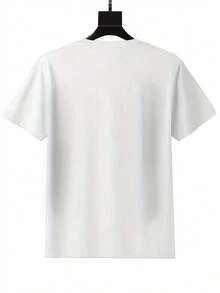 White T-Shirt With Black Star Print, Loose Casual Top, Ideal For Beach Holidays, Summer Clothes, Printed T-Shirt, Fashion Item - 白色 - 查看 2