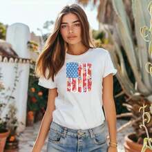 permeabilityCamiseta con estampado floral de la bandera estadounidense, estilo vintage, gráfica patriótica, regalo del Día de la Independencia, moda de verano.C-AmiS-eta 100 % aL-Godón de 220 g para mujer A-Juste feM-enino y cómodo. Transpirable. Apto para todas las perS-onas, ya sean mujeres o hombres. Tejido duradero de alta C-Alidad apto para todas las costuR-AS, suave al tacto pero diseñado para durar. Tops transpirables para mujer, conjuntos de otoño para mujer, conjuntos de vaC-Aciones, disfraces de Halloween para mujer.spacious - Blanco - Ver 7