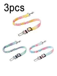 1 Pc Pet Car Seat Belt, Gradient Color Dog Retractable Leash, Rainbow Style Pet Leash, Elastic Cushioning Car Seat Belt Nylon Seat Belt, Heavy Duty Durable Dog Car Seat Belt, Dog Seat Belt, Make Your Dog ! Dog Outing Dog Supplies Dog Car Seat Car Seat Covers Dog Car Seat Cover Pet Car Seat - Blue - View 15