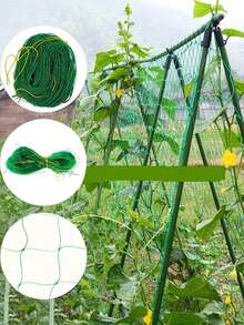 1pc Plant Climbing Net, Garden Lattice Net, Green Support Net, Indoor/Outdoor Plant Growth Support Net, Suitable For Vegetables, Cucumbers, Tomatoes, Beans, Grapes, Flowers, Also Suitable For Yard Decoration, Plant Support, Outdoor Decoration - Multiple Styles - View 2