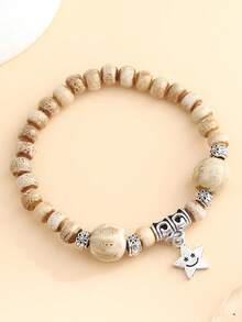 1PC Cute Ceramic Cute Star Charm & Textured Ceramic Beads Beaded Bracelet For Women Daily Wear & Gift, Multi-Color Available - Same Style - View 3
