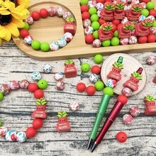 25/44/46pcs 3D Cactus Shaped Silicone Bead Set, Plant Silicone Beads, Loose Bead Set, 15mm Silicone Round Beads, Floral Print Beads, Colorful Round Beads, Suitable For Jewelry Making, Earrings, Necklaces, Bag Chains, Beaded Pens, Phone Straps, Makeup Brushes, DIY Spring And Summer Beading - Cactus Plant Series - View 12