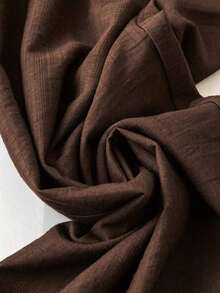 Pantalones anchos y largos sueltos de moda para mujeres de talla grande - Café integral - Ver 5