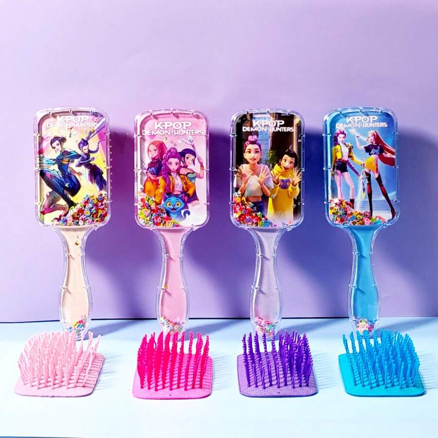 Hasbro Brosse à cheveux de massage avec coussinet fille de dessin animé mignonne, peigne démêlant antidérapant, cadeau d'anniversaire pour femmes et filles